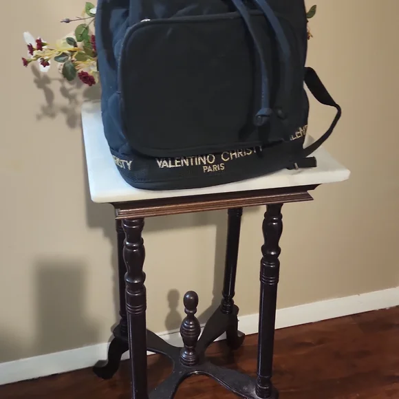 Valentino Christy Black Quilted Backpack In Excellent Condition